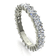 Alliance Eléonora diamants naturels princesses 3.00 carats or blanc